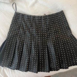 NWT alice + olivia leather and gold skirt